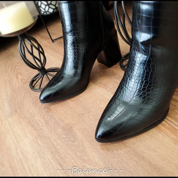 Black Pointed Toe Bootie - Picture 6 of 9